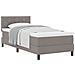 Letto Box Spring con Materasso Taupe 100x200 cm Tessuto - Foto miniatura 1