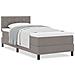 Letto Box Spring con Materasso Taupe 100x200 cm Tessuto - Foto miniatura 4