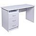 Scrivania Con Cassettiera 3 Cassetti Tavolo Porta Pc Computer Legno Bianco - Foto miniatura 3