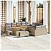 Set Divano da Giardino con cuscino 13 pcs beige e grigio chiaro - Foto miniatura 2