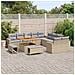 Set Divano da Giardino con cuscino 13 pcs beige e grigio chiaro - Foto miniatura 3