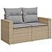 Set Divano da Giardino con cuscino 13 pcs beige e grigio chiaro - Foto miniatura 4
