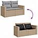 Set Divano da Giardino con cuscino 13 pcs beige e grigio chiaro - Foto miniatura 9