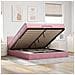 Struttura Letto Pouf con Materasso Rosa 200x200 cm Velluto - Foto miniatura 2