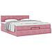 Struttura Letto Pouf con Materasso Rosa 200x200 cm Velluto - Foto miniatura 4