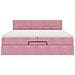 Struttura Letto Pouf con Materasso Rosa 200x200 cm Velluto - Foto miniatura 5