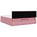 Struttura Letto Pouf con Materasso Rosa 200x200 cm Velluto - Foto miniatura 9