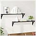 Scaffali da parete 2 pcs Rovere Nero 80 x 15 x 15,5 cm - Foto miniatura 2