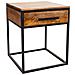 Comodino In Legno E Metallo Marrone 61x61x57 - Foto miniatura 1