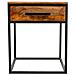 Comodino In Legno E Metallo Marrone 61x61x57 - Foto miniatura 2