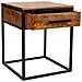 Comodino In Legno E Metallo Marrone 61x61x57 - Foto miniatura 3