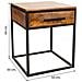 Comodino In Legno E Metallo Marrone 61x61x57 - Foto miniatura 7