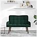 Sofa a Due Posti Verde Scuro 115 x 61 x 87 cm Velluto - Foto miniatura 3