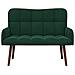 Sofa a Due Posti Verde Scuro 115 x 61 x 87 cm Velluto - Foto miniatura 4