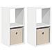 Comodino 2 pcs Bianco 25,5 x 22 x 49,5 cm Legno multistrato - Foto miniatura 1