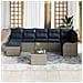 Set Divano da Giardino con cuscino 8 pcs Grigio Poly Rattan - Foto miniatura 6