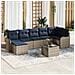 Set Divano da Giardino con cuscino 8 pcs Grigio Poly Rattan - Foto miniatura 10