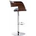 Sgabello rétro Kingston con Braccioli - Sgabello Bar Girevole 360° in Tessuto e Legno I Sgabello Alto Bancone Regolabile 63 - 77 cm Noce / Marrone - Foto miniatura 3