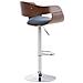 Sgabello rétro Kingston con Braccioli - Sgabello Bar Girevole 360° in Tessuto e Legno I Sgabello Alto Bancone Regolabile 63 - 77 cm Noce / Marrone - Foto miniatura 4