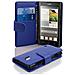 Custodia Compatibile Con Huawei Ascend G700 In Blu Reale - Coperchio Protettivo In Ecopelle Testurizzata E Tasca Per Carte Di Credito - Foto miniatura 2