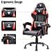 Gaming Chair RHOMBUS PF10- PVC, Doppio Cuscino, Schienale Reclinabile, Nero Rosso - Foto miniatura 2