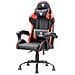 Gaming Chair RHOMBUS PF10- PVC, Doppio Cuscino, Schienale Reclinabile, Nero Rosso - Foto miniatura 1