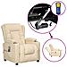 Poltrona Alzapersona Massaggiante Crema in Tessuto - Foto miniatura 1
