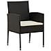 Set Da Pranzo Per Giardino 5 Pz In Polyrattan Nero - Foto miniatura 3