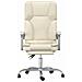 Poltrona da Ufficio Massaggiante Reclinabile Crema Similpelle - Foto miniatura 9