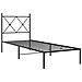 Giroletto Con Testiera In Metallo Nero 80x200 Cm - Foto miniatura 2