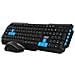 COMBODRILEW2 tastiera Mouse incluso RF Wireless QWERTY Spagnolo Nero, Blu - Foto miniatura 1