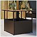 Tavolo Giardino Foro Ombrellone Marrone 55x55x46,5cm Polyrattan - Foto miniatura 1