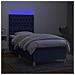 Letto a Molle con Materasso e LED Blu 80x200 cm in Tessuto - Foto miniatura 3