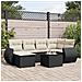 Set Divani Da Giardino Con Cuscini 7pz Nero Polyrattan - Foto miniatura 1