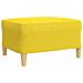 Set Divani 3 pz con Poggiapiedi e Cuscini Giallo Chiaro Tessuto - Foto miniatura 6
