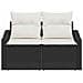 Divano da giardino a 2 posti  con spazio di stoccaggio e cuscini in polirattan nero - Foto miniatura 5