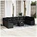 Set di Divani da Giardino a 11 Pezzi con Cuscini Rattan Nero - Foto miniatura 2