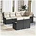 Set Divano da Giardino 7 Pezzi con Cuscini Nero Polyrattan, Divano da Giardino 2 Posti con Ripostiglio e Cuscini Nero Polyrattan - Foto miniatura 2