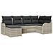 Set Divano da Giardino con Cuscini Grigio Chiaro Polyrattan a 6 Pezzi,  Divano da Giardino a 2 Posti con Cuscini Grigio Chiaro Polyrattan - Foto miniatura 1