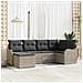 Set Divano da Giardino con Cuscini Grigio Chiaro Polyrattan a 6 Pezzi,  Divano da Giardino a 2 Posti con Cuscini Grigio Chiaro Polyrattan - Foto miniatura 2