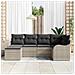 Set Divano da Giardino con Cuscini Grigio Chiaro Polyrattan a 6 Pezzi,  Divano da Giardino a 2 Posti con Cuscini Grigio Chiaro Polyrattan - Foto miniatura 3