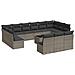 Set Divani da Giardino 14pz con Cuscini in Polyrattan Grigio - Foto miniatura 1