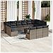 Set Divani da Giardino 14pz con Cuscini in Polyrattan Grigio - Foto miniatura 2