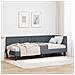Cornice del letto ad angolo Grigio scuro 80 x 200 cm Velluto - Foto miniatura 2