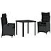 Set da Pranzo per Giardino 3 pcs Nero polyrattan - Foto miniatura 1