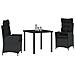 Set da Pranzo per Giardino 3 pcs Nero polyrattan - Foto miniatura 3