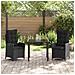 Set da Pranzo per Giardino 3 pcs Nero polyrattan - Foto miniatura 4