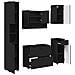 Set di mobili per il bagno 5 pcs Nero 30 x 35 x 192 cm - Foto miniatura 1