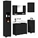 Set di mobili per il bagno 5 pcs Nero 30 x 35 x 192 cm - Foto miniatura 3