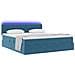 Letto con contenitore e LED Blu Scuro 180 x 200 cm Velluto - Foto miniatura 3